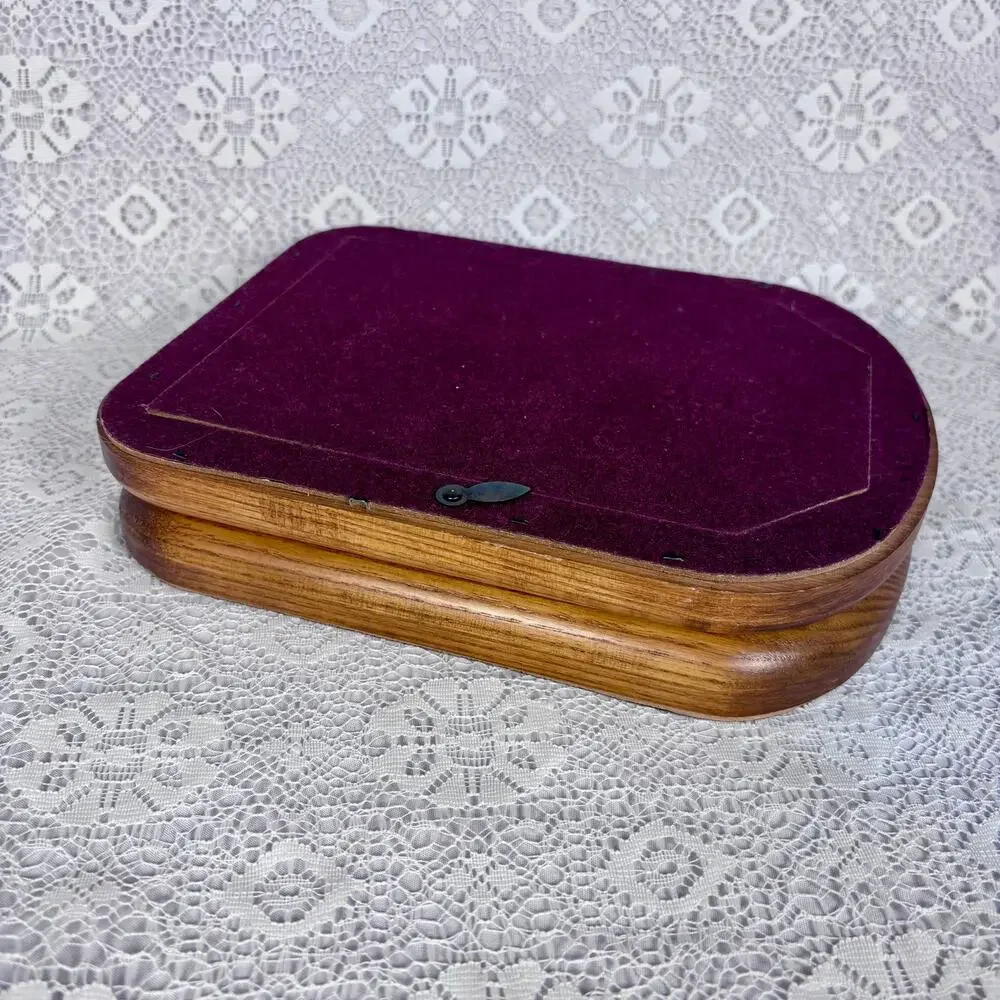Vintage Fetco Wooden Double Bifold Frame Natural Oak Finish w/ Arched Top